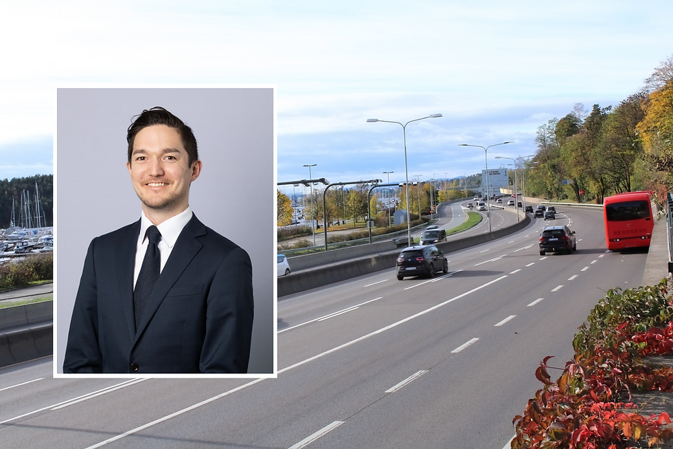 Norsk motorvei med trafikk